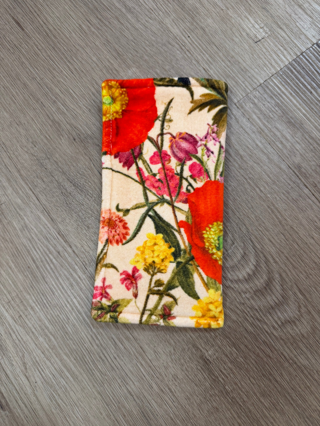 CREAM FINE FLOWERS VELVET SUNGLASSES POUCH