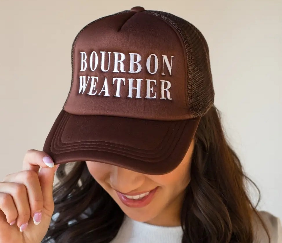 BROWN "BOURBON WEATHER" TRUCKER HAT