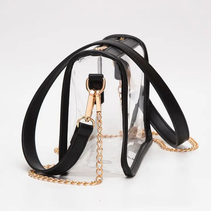 WHITE CLEAR RECTANGLE CROSSBODY BAG