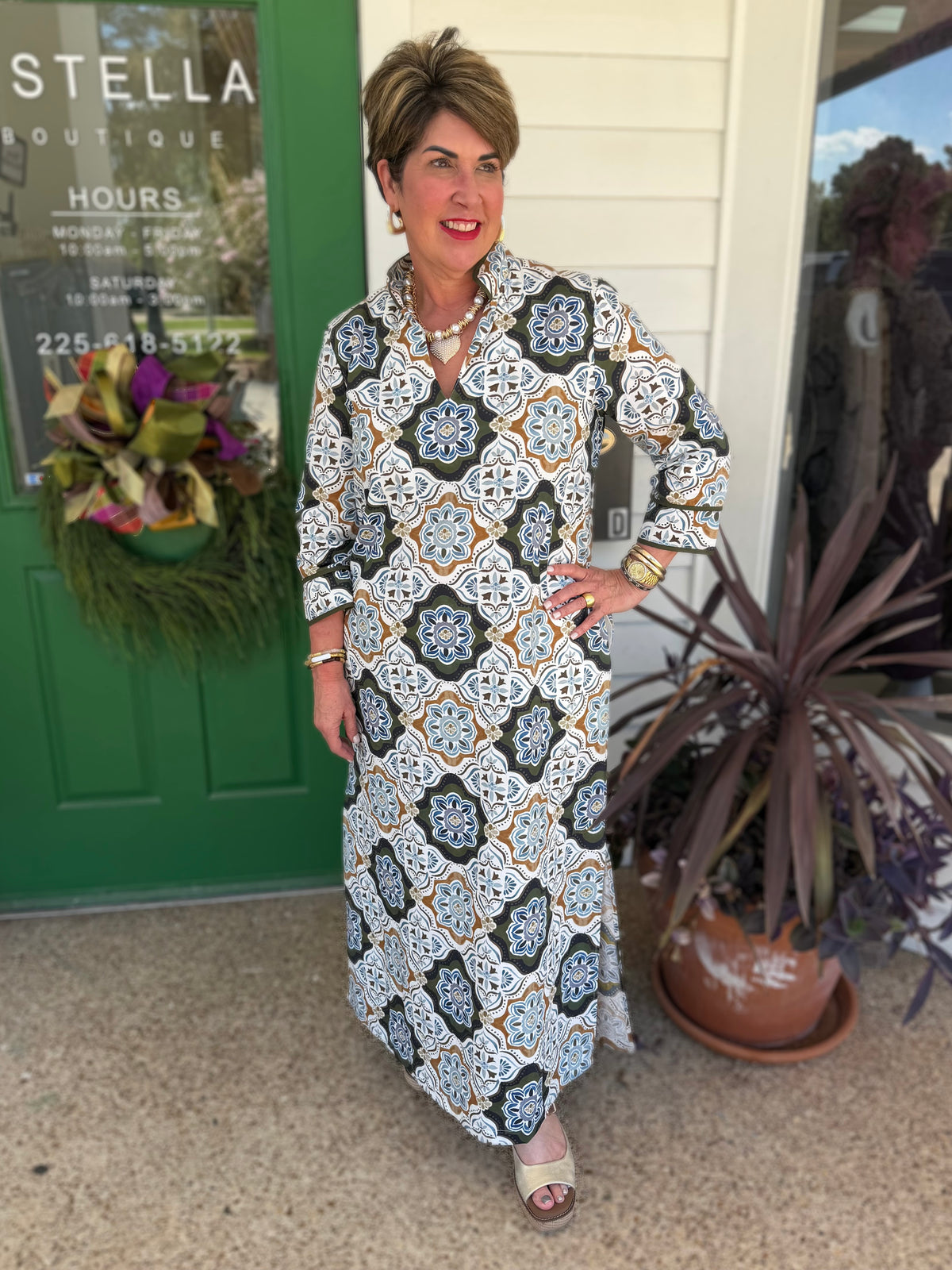 MANOR HOUSE PRINT WRAP MATILDA MAXI DRESS