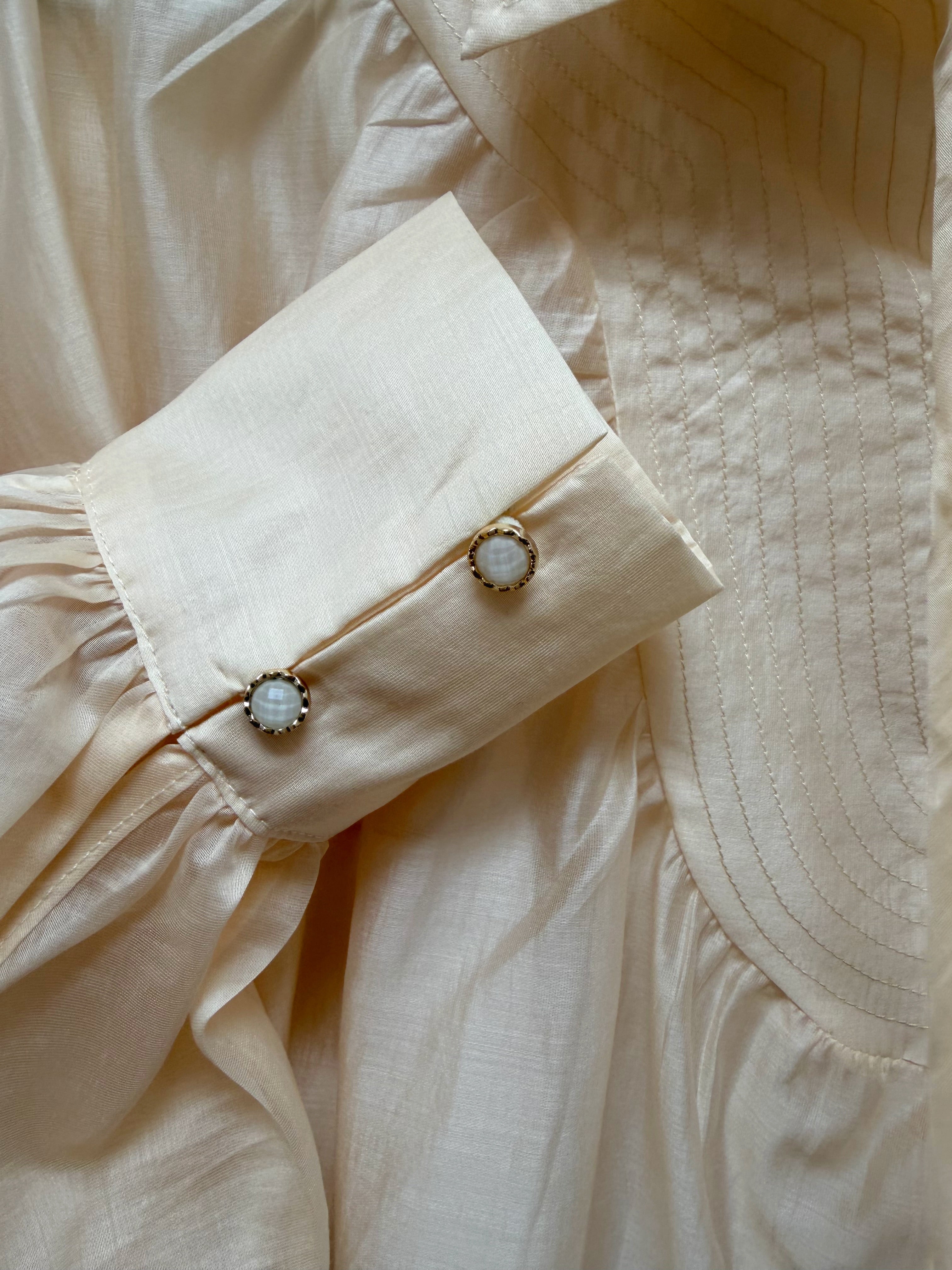 CREAM QUARTER ZIP WITH TOP STITCH DETAIL GEORGINA TOP