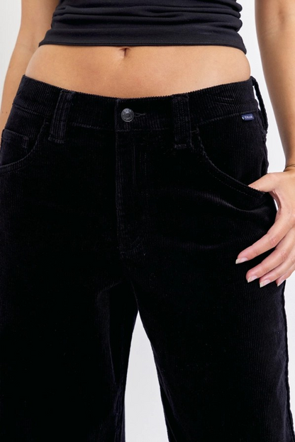 VINTAGE BLACK CORDUROY LOW RISE JEANS