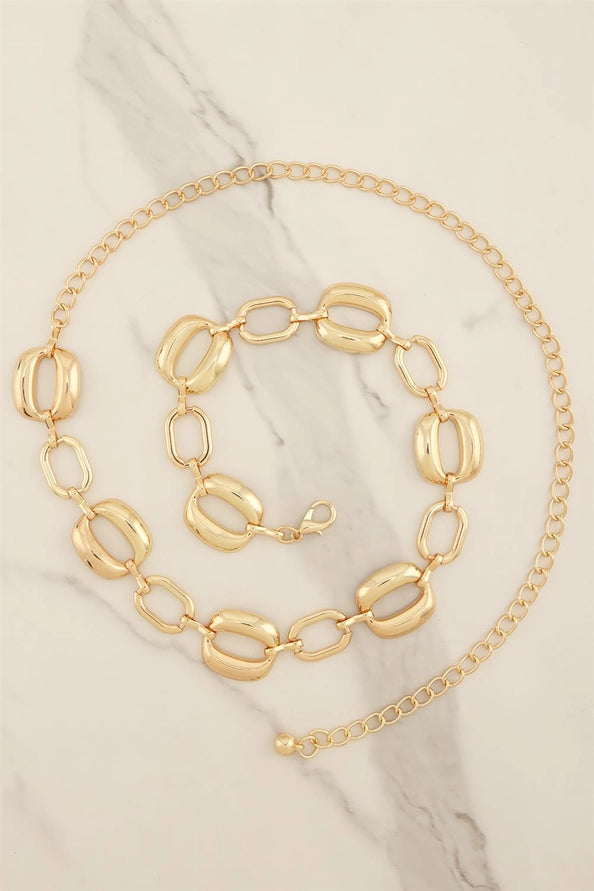 GOLD OVAL LINK CHAIN BELT