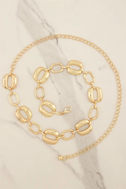 GOLD OVAL LINK CHAIN BELT
