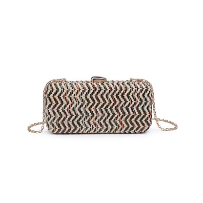 GREEN MULTI TEXTURED WOVEN VALENTINA EVENING BAG