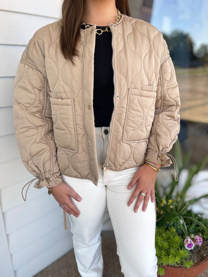 TAN QUILTED JACKET