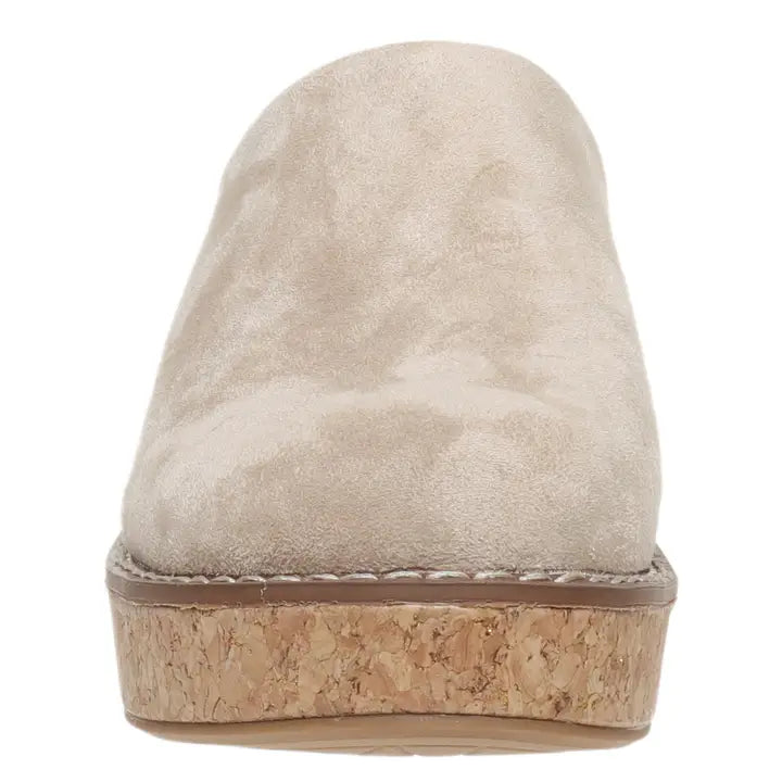 SAND SUEDE ROUND TOE CLOG SIYA WEDGE