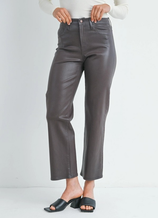 ESPRESSO COATED STRAIGHT LEG JEANS