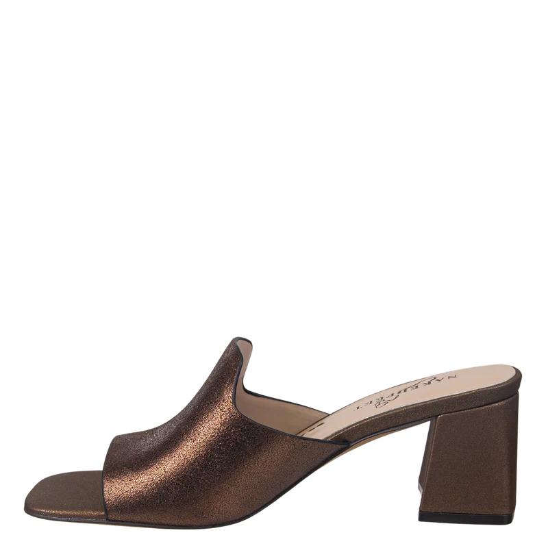 BRONZE AUSTERE HEELED SANDALS