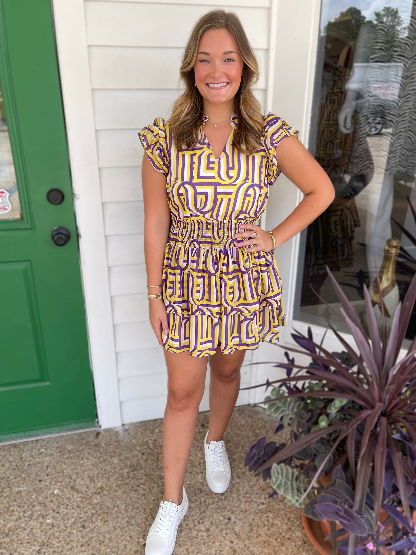 PURPLE & GOLD TOUCHDOWN MARLEY TOP