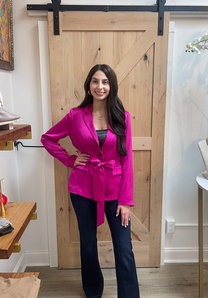 FUCHSIA SATIN JACKET