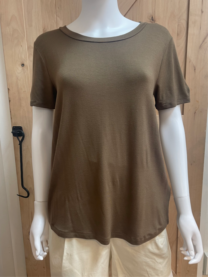 DARK MOCHA BASIC SHORT SLEEVE JERSEY TOP