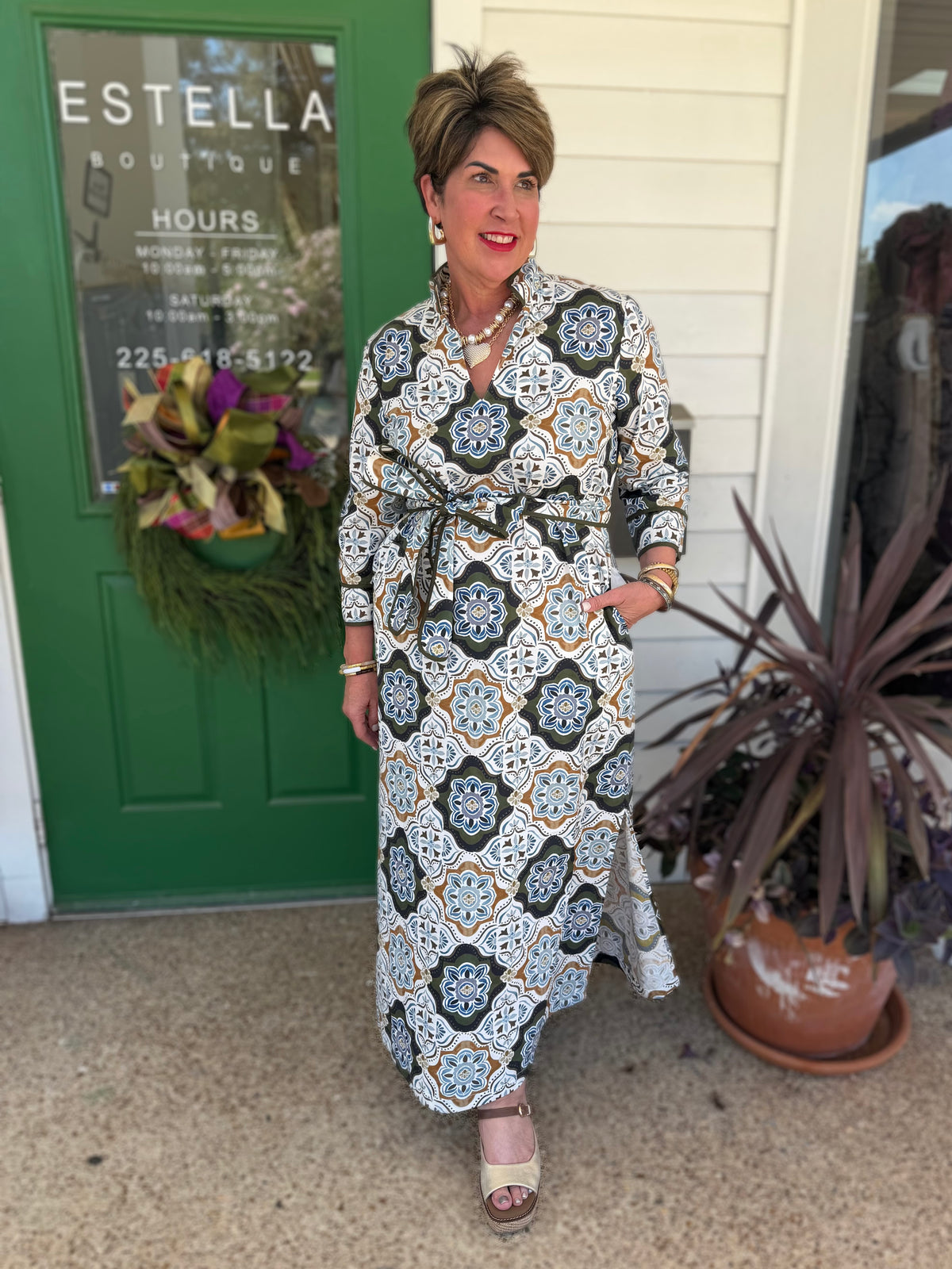 MANOR HOUSE PRINT WRAP MATILDA MAXI DRESS