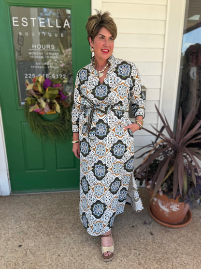 MANOR HOUSE PRINT WRAP MATILDA MAXI DRESS