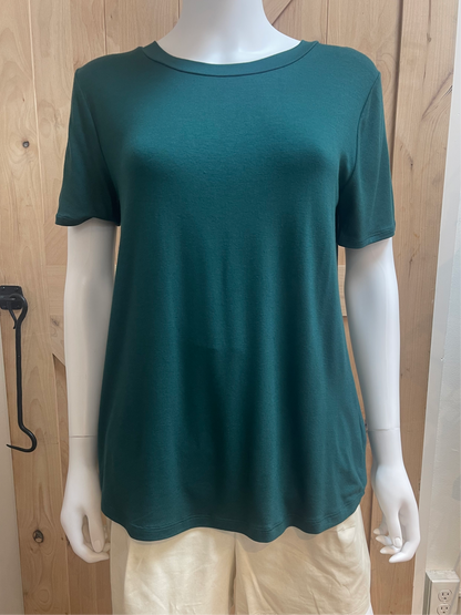 HUNTER GREEN BASIC SHORT SLEEVE JERSEY TOP