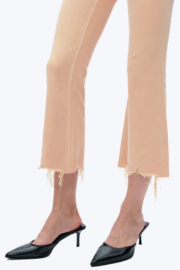 BLEACHED APRICOT HIGH RISE VINTAGE CROP FLARE DENIM JEANS