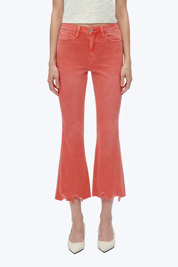 TANGERINE TANGO HIGH RISE VINTAGE CROP FLARE DENIM JEANS