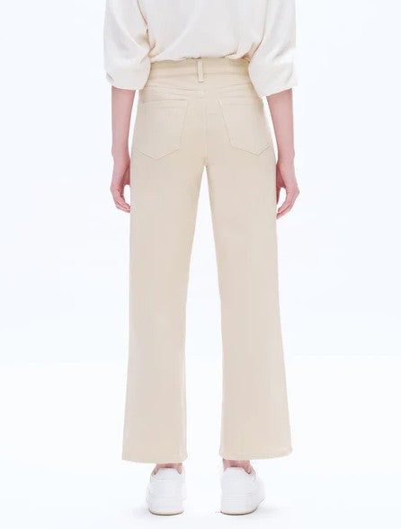 KHAKI HIGH RISE WIDE LEG DENIM JEANS