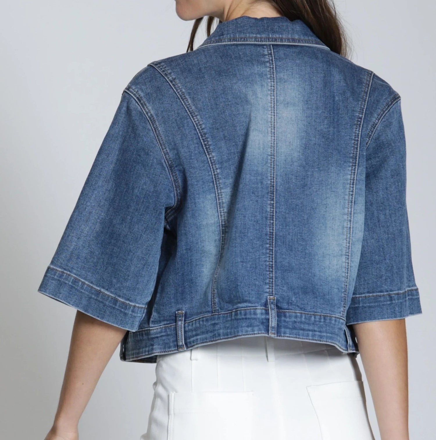 MEDIUM INDIGO DENIM SHORT SLEEVE JACKET