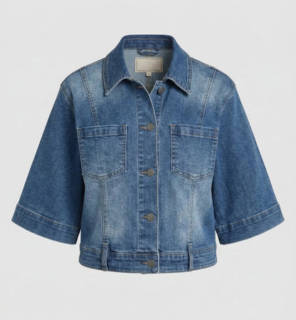 MEDIUM INDIGO DENIM SHORT SLEEVE JACKET