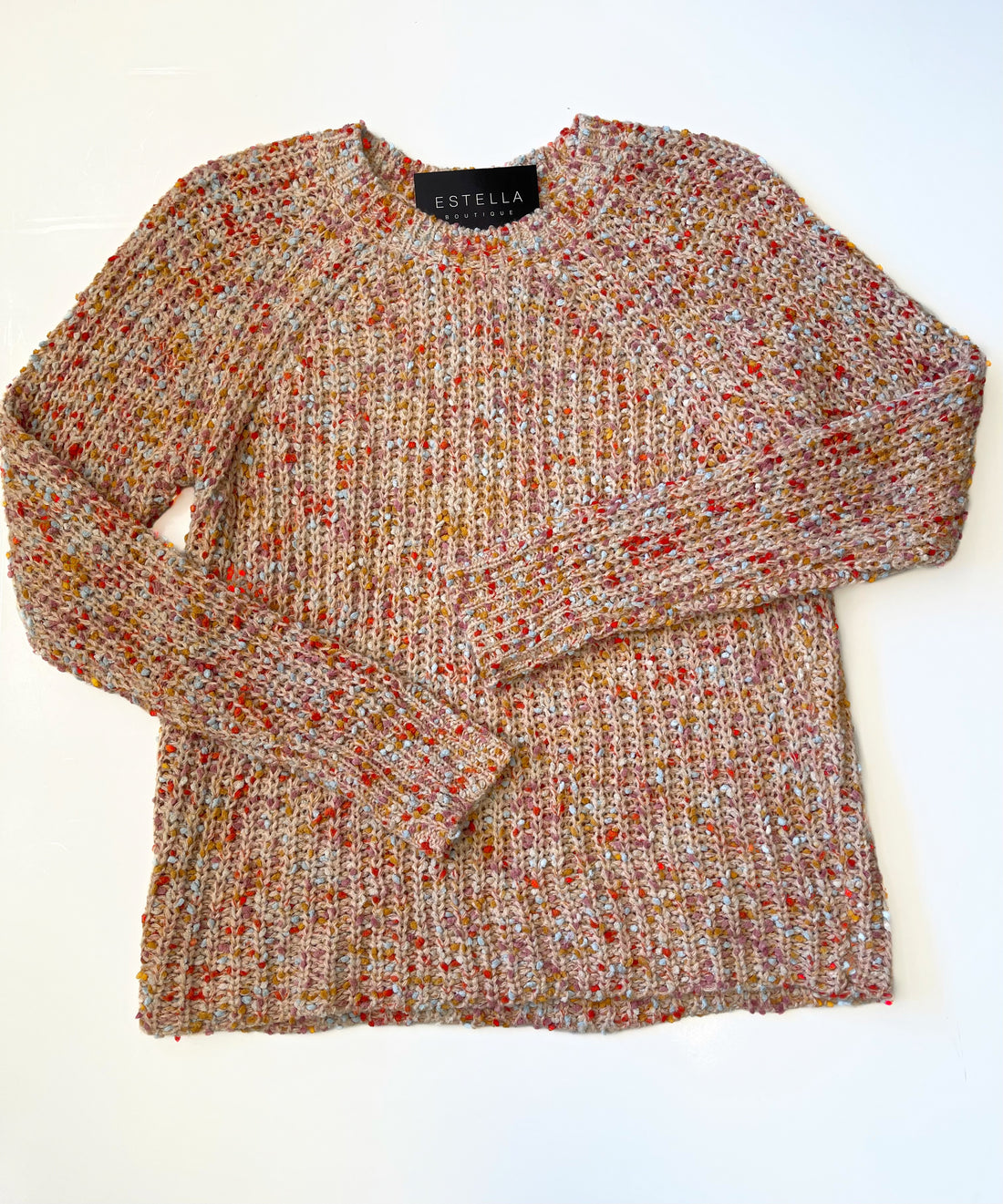 GINGER MULTI COLOR POPCORN LONG SLEEVE SWEATER
