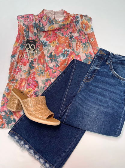 FLORAL SEQUIN TOP