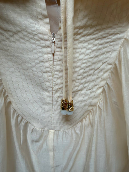 CREAM QUARTER ZIP WITH TOP STITCH DETAIL GEORGINA TOP