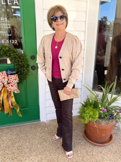 FIFTEEN TWENTY OATMEAL MADELINE CARDIGAN