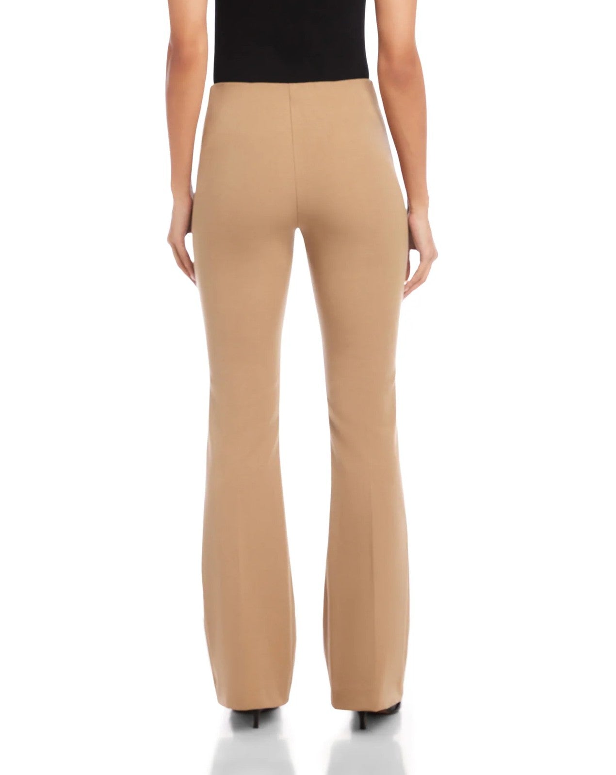 CAMEL BUNGEE TWILL WOVEN BOOTCUT PANTS