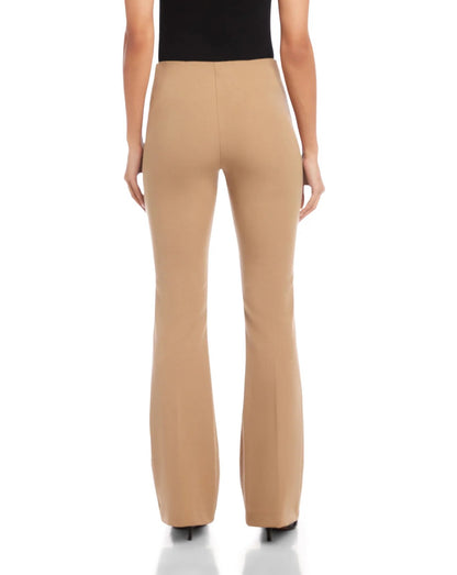 CAMEL BUNGEE TWILL WOVEN BOOTCUT PANTS
