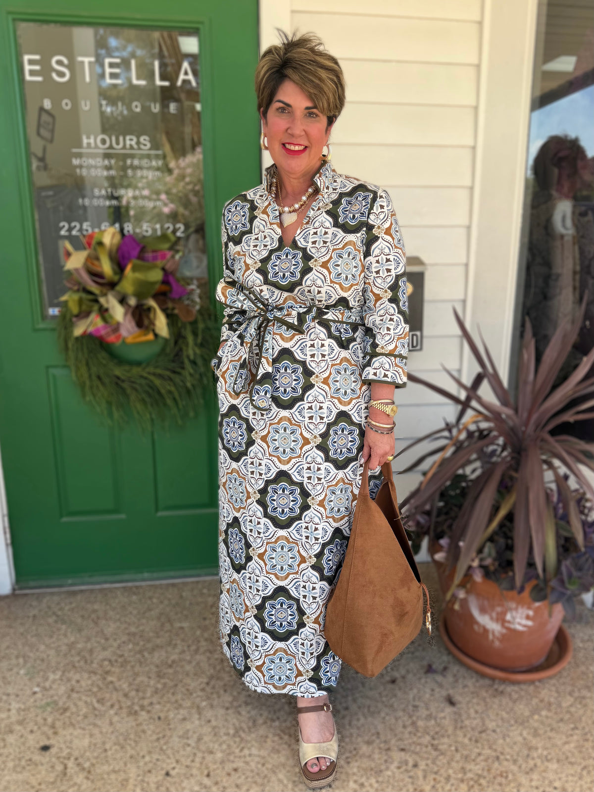 MANOR HOUSE PRINT WRAP MATILDA MAXI DRESS