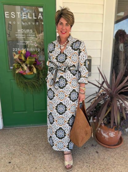 MANOR HOUSE PRINT WRAP MATILDA MAXI DRESS