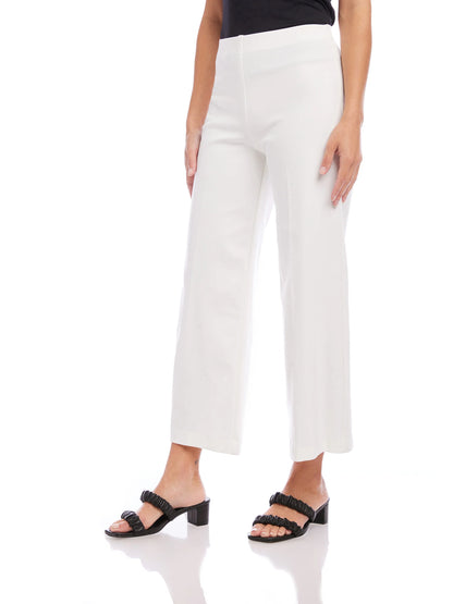 FIFTEEN TWENTY OFF WHITE WIDE LEG CROPPED PANT