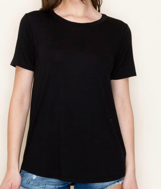 BLACK RAYON JERSEY TOP