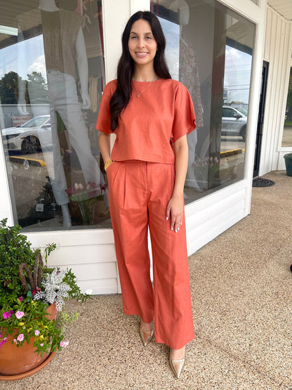 BURNT ORANGE JOEY PANT