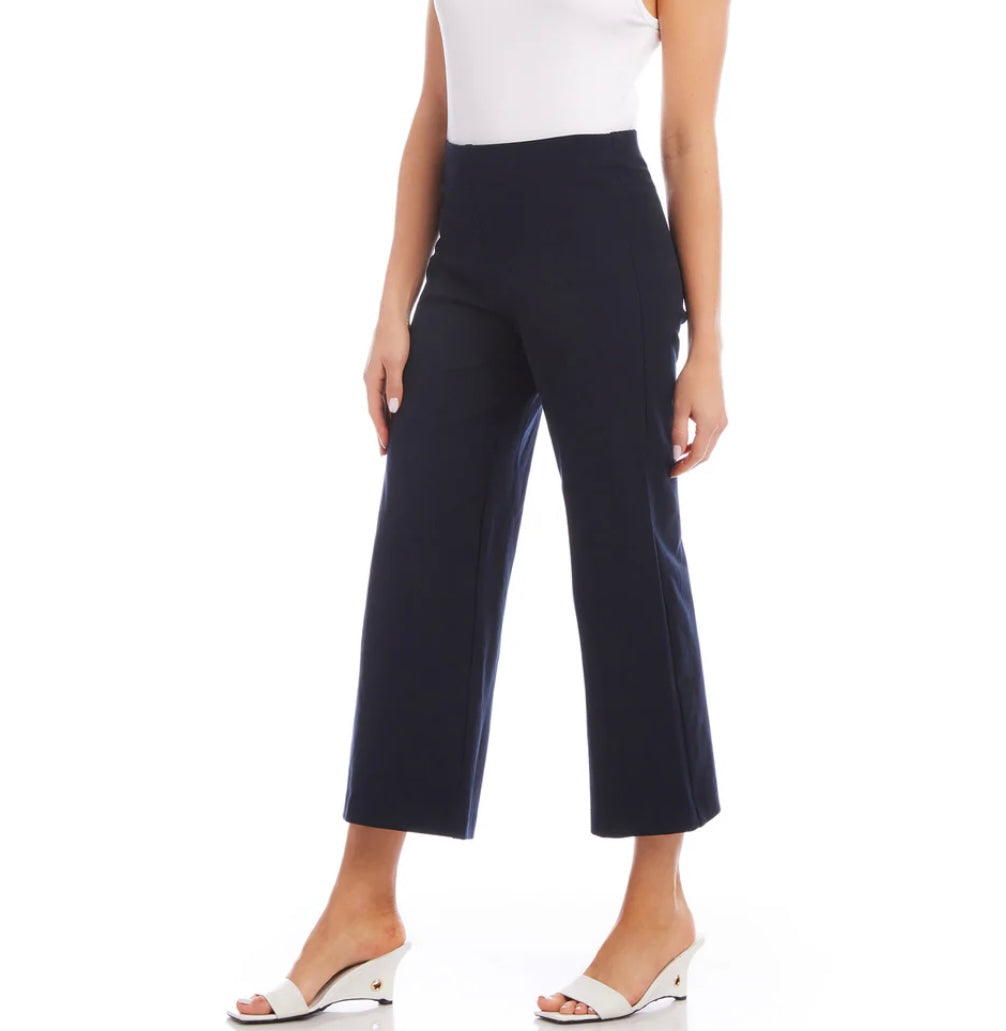 FIFTEEN TWENTY NAVY WIDE LEG CROPPED PANT