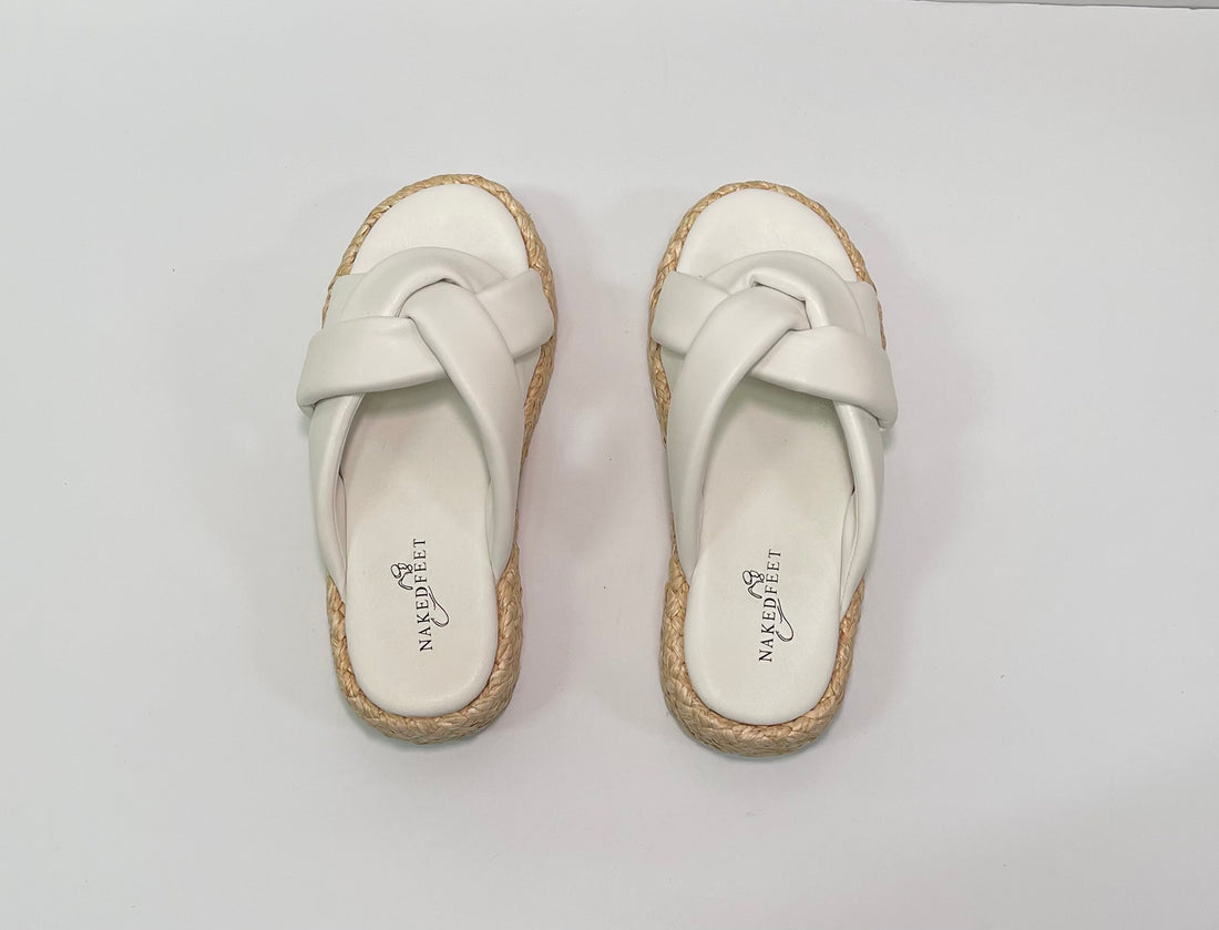 WHITE CUPRO CHAMOIS SLIDE