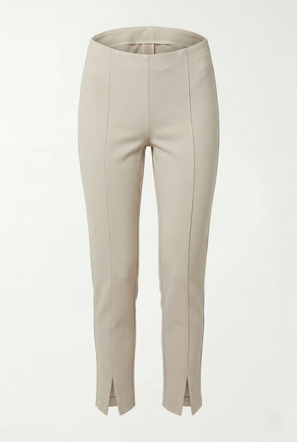 CHAMPAGNE SPLIT HEM PULL-ON PONTE PANT