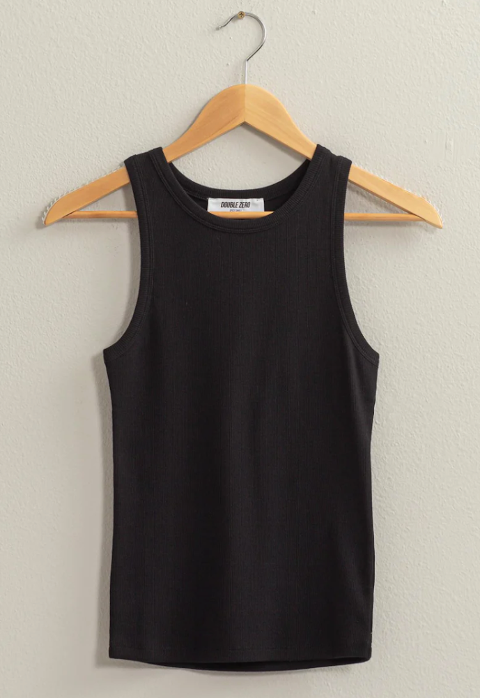 BLACK KNIT TANK