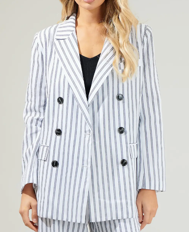 NAVY ARLAH STRIPED BLAZER