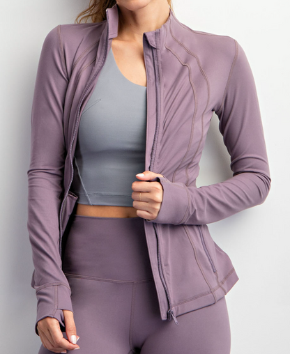 FROSTED MULBERRY ZIP UP JACKET