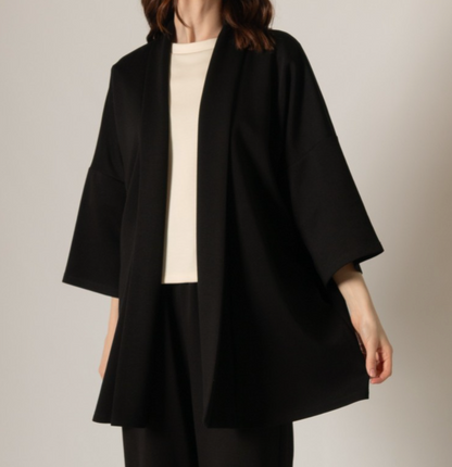 BLACK PCILL BUTTER MODAL OVERSIZED CARDIGAN