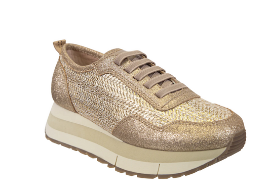 GOLD RAFFIA SNEAKER