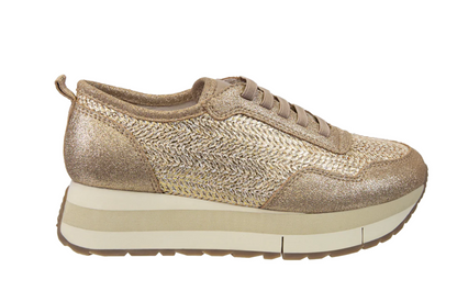 GOLD RAFFIA SNEAKER