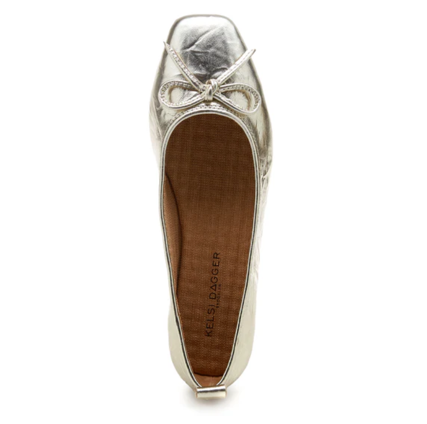 WASHED GOLD FRANKIE BALLET FLATS