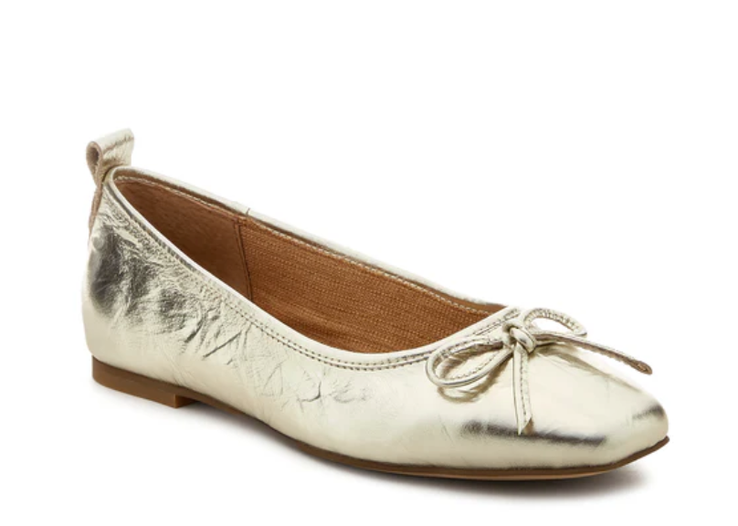 WASHED GOLD FRANKIE BALLET FLATS
