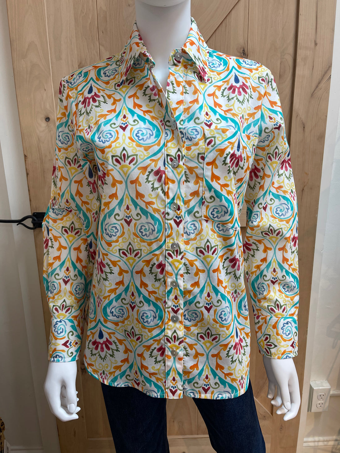 FINLEY WHITE MULTICOLORED ANDI SHIRT