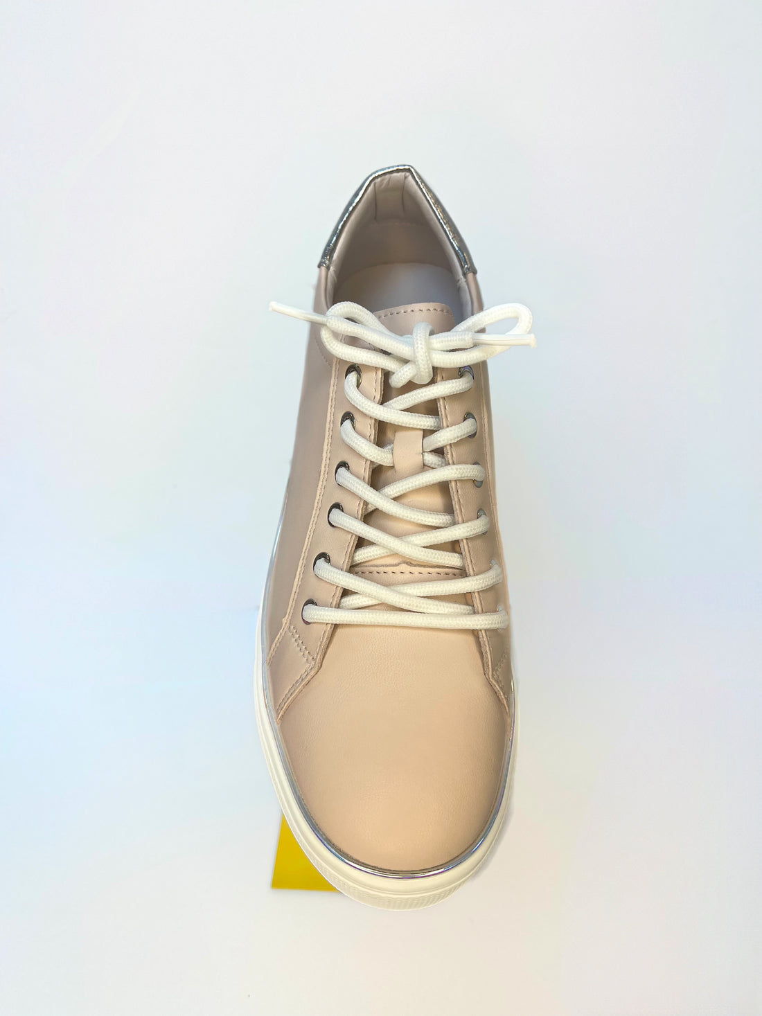 PINK &amp; SILVER LEATHER PLATFORM SNEAKER