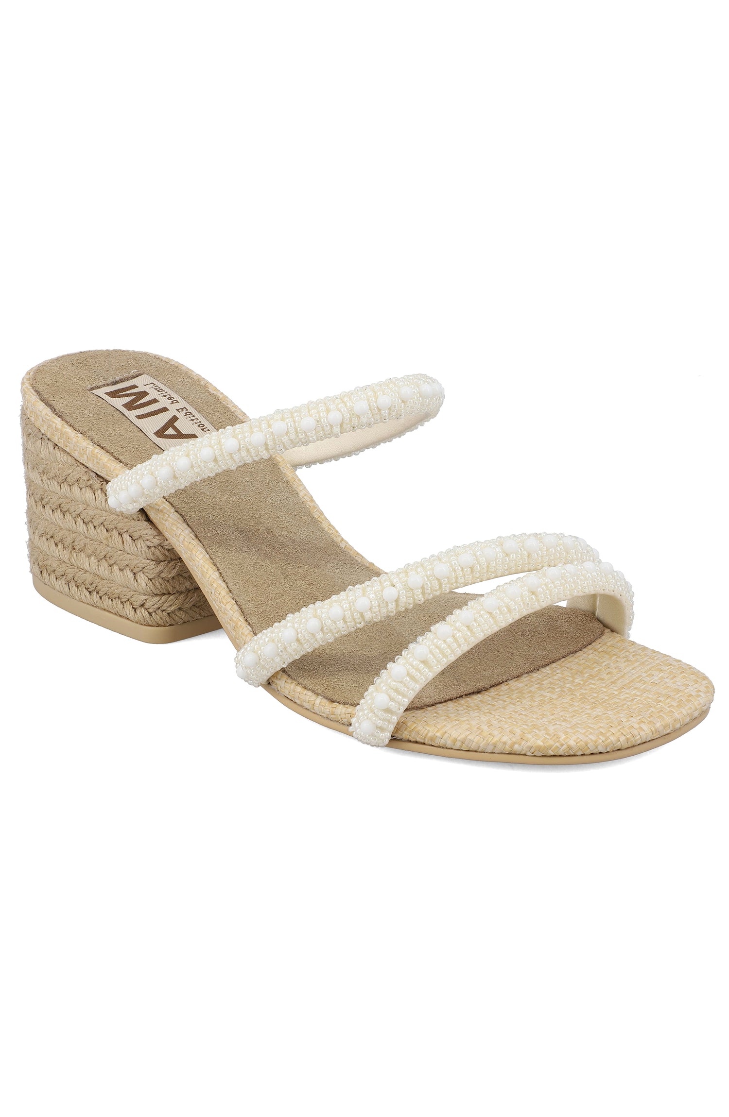 BONE BEADED INARA JUTE WRAPPED SANDAL BLOCK HEEL