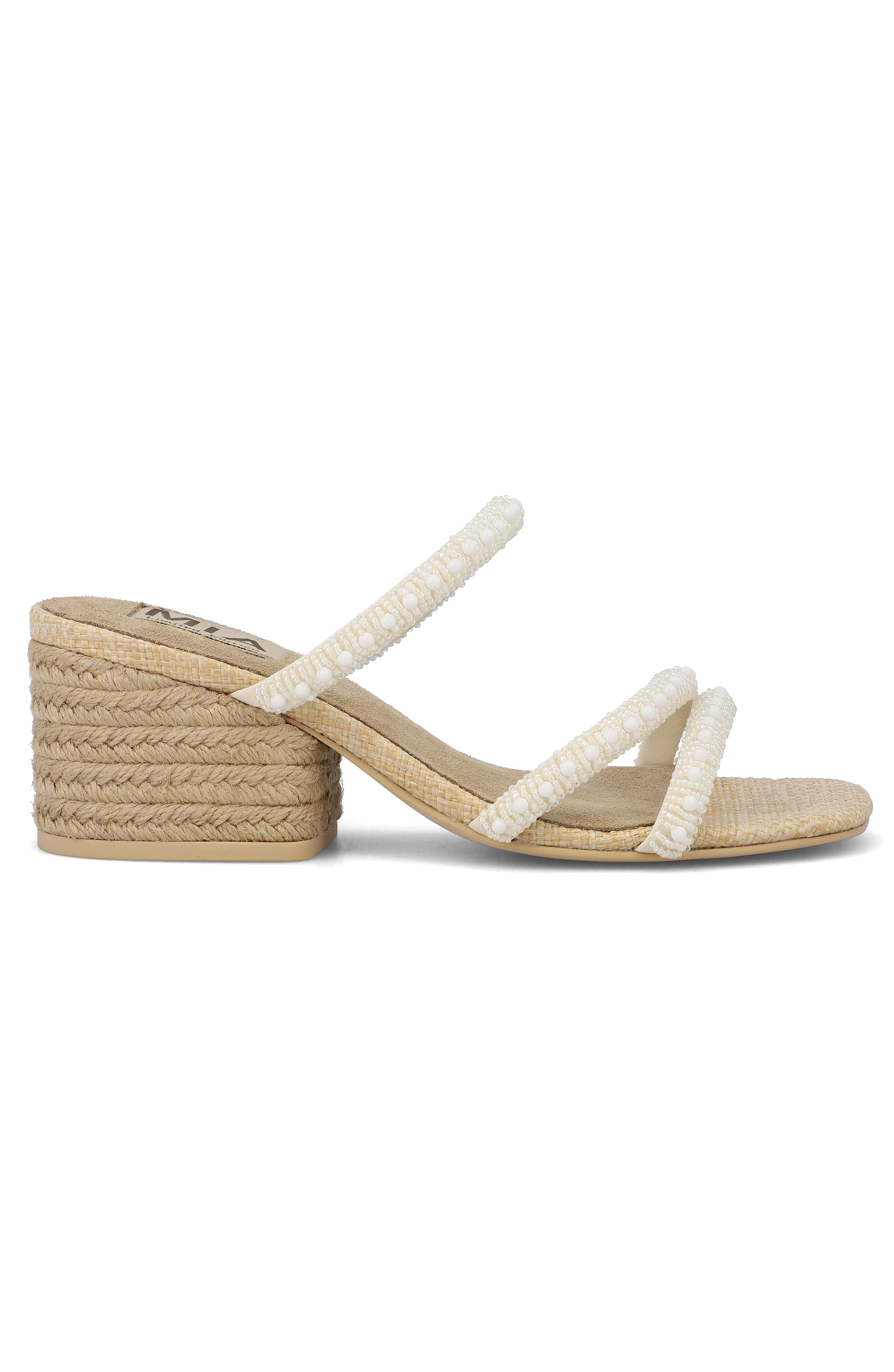 BONE BEADED INARA JUTE WRAPPED SANDAL BLOCK HEEL